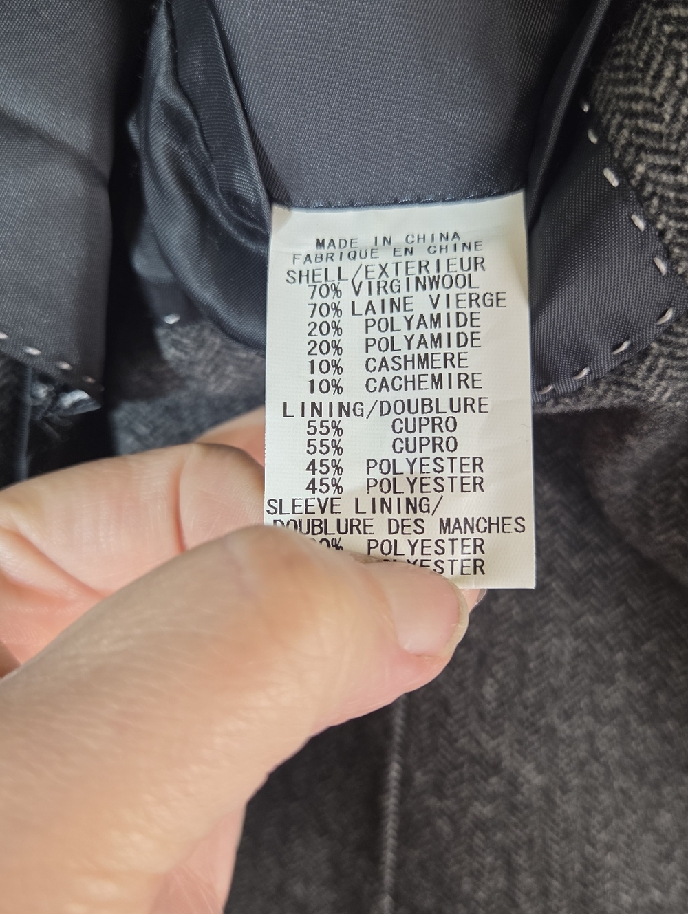 Theory Men’s 38 Gray Herringbone Wool Cashmere Blend Blazer Sport Coat Jacket - Picture 11 of 12